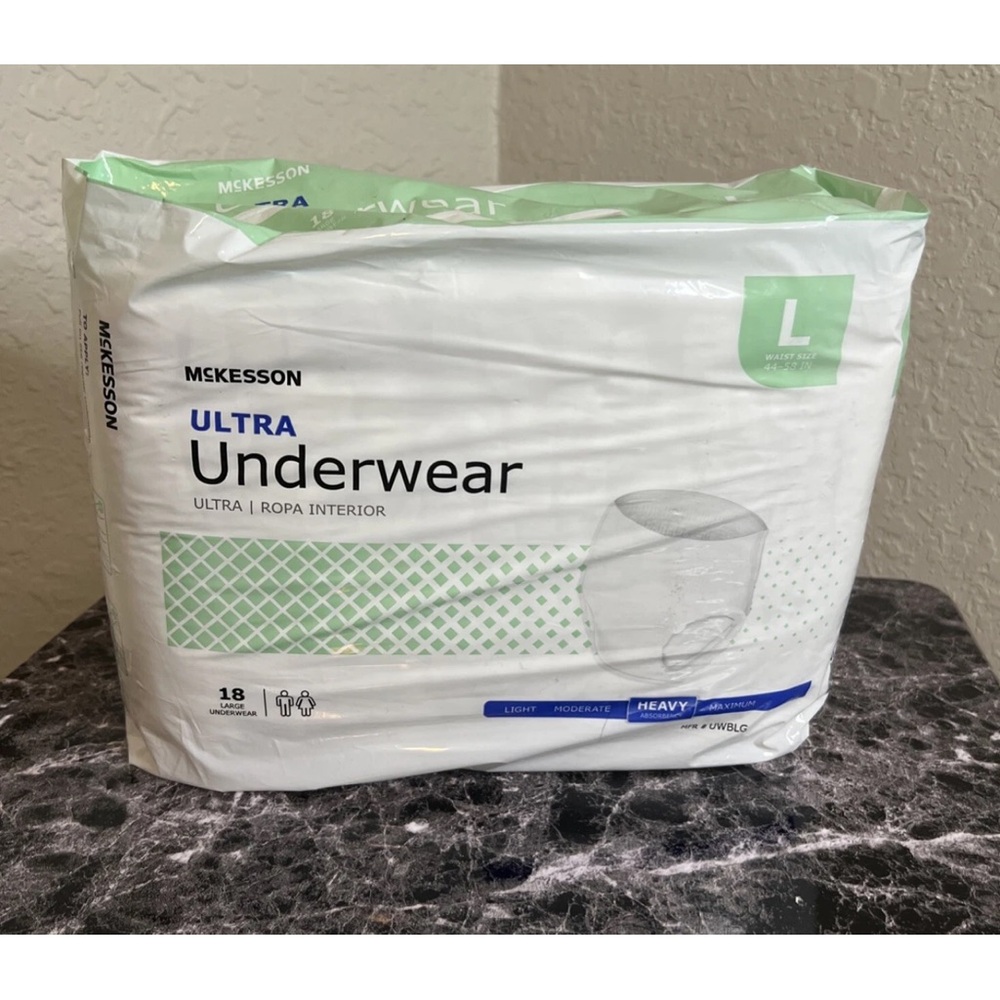McKesson Adult Disposable Pull On Up Underwear Diapers L Heavy Absorbency 18 Ct